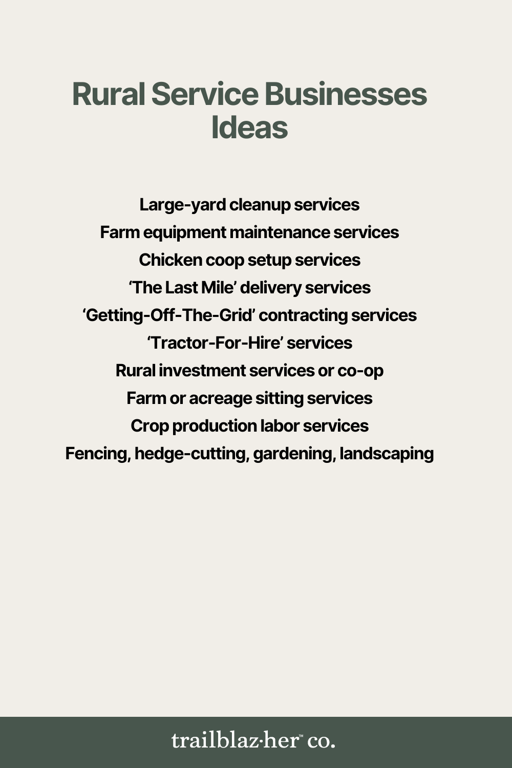 Rural Service Business Ideas