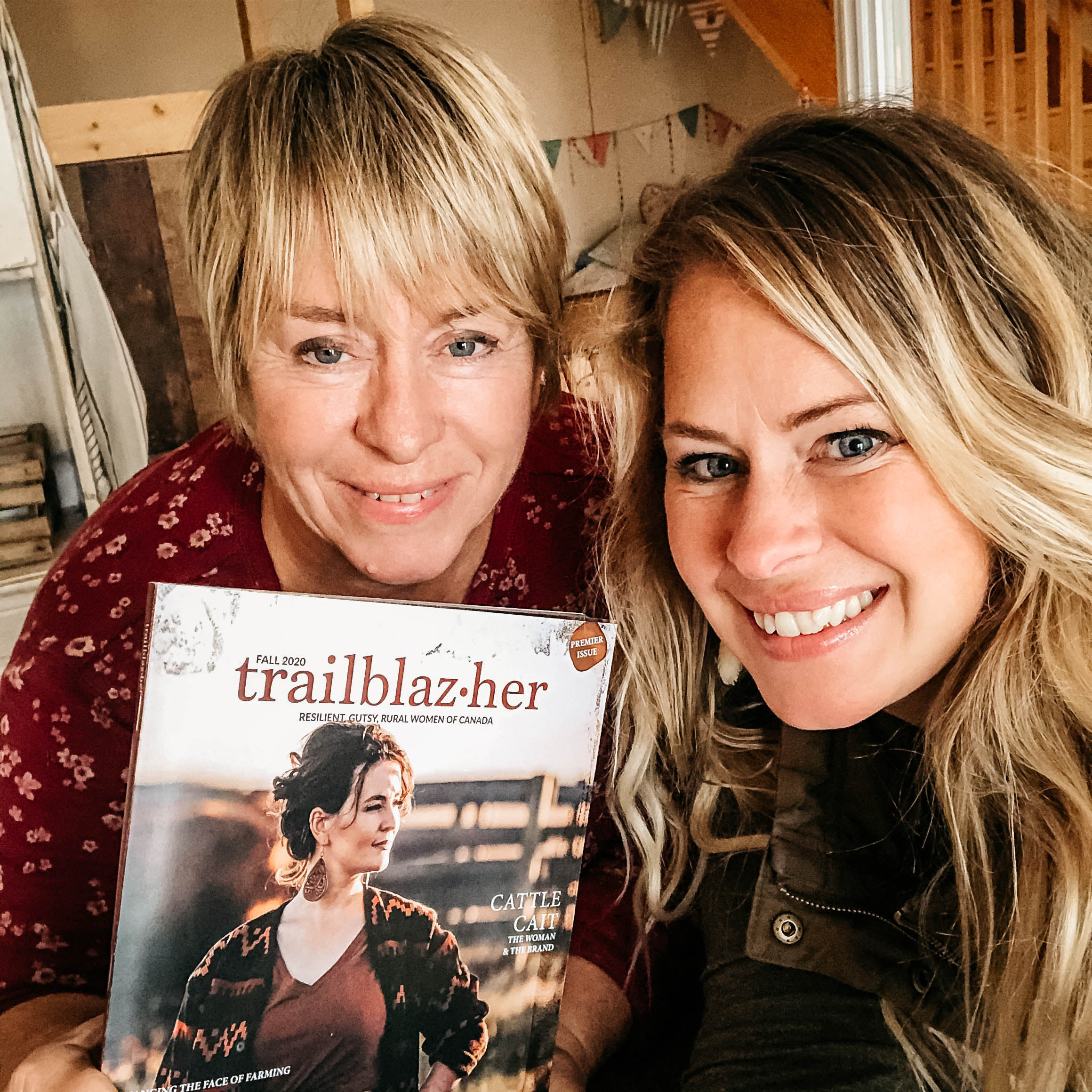 Jan and Erin selfie with Issue 1 of Trailblazher